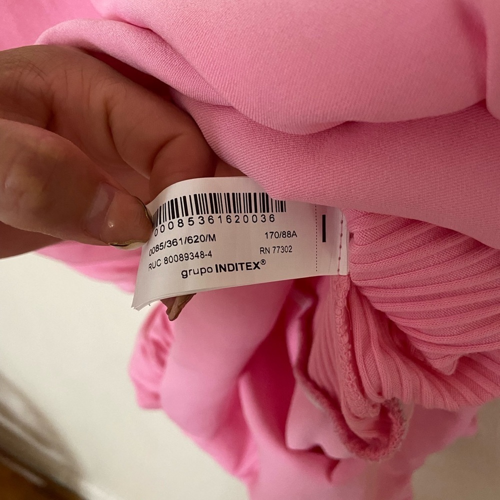 Zara Pink Sheath Dress Mock Neck Sleeveless Cocktail - Picture 6 of 11